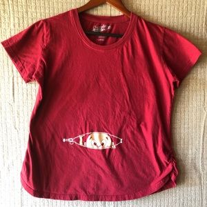 Cute Novelty Peekaboo Baby Maternity Tee Large